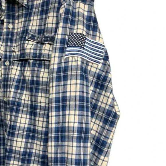 Vineyard Vines Harbor Blue White Flag Plaid Long Sleeve Shirt, Men’s Size Medium - Picture 7 of 14